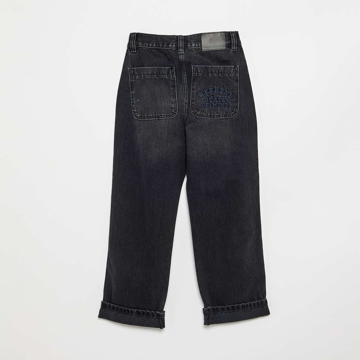 Denim coupe droite à 5 poches NOIR