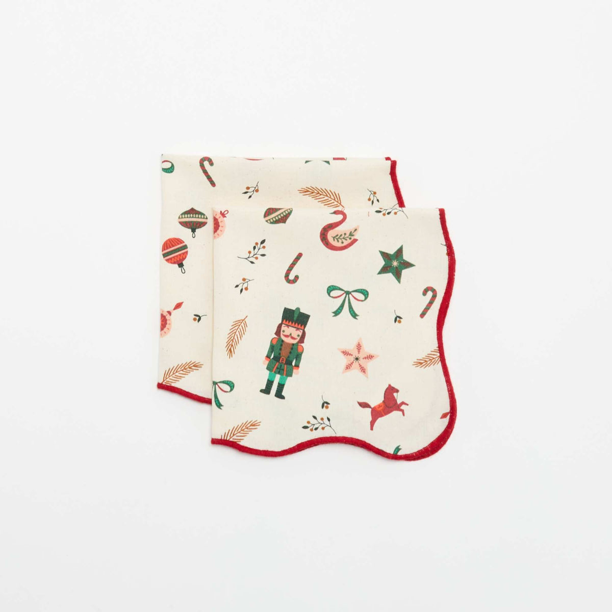 Lot de 2 serviettes de table imprimées 'Noël' - KIABI Home ECRU
