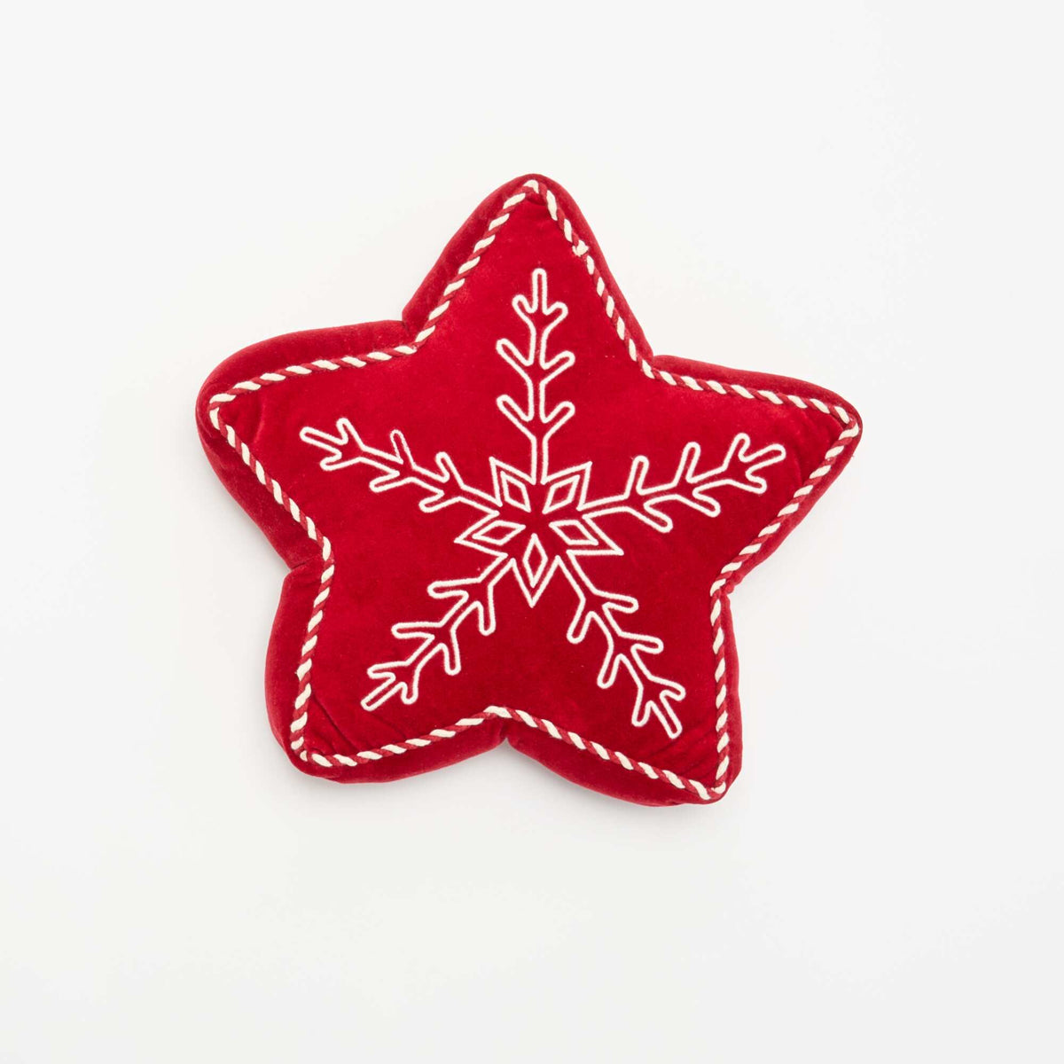 Coussin en forme d'étoile de Noël ROUGE