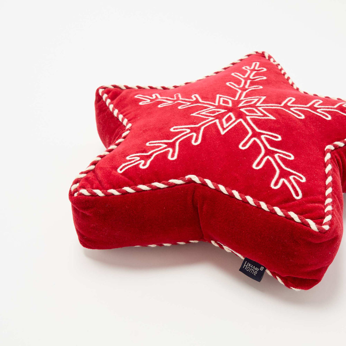 Coussin en forme d'étoile de Noël ROUGE