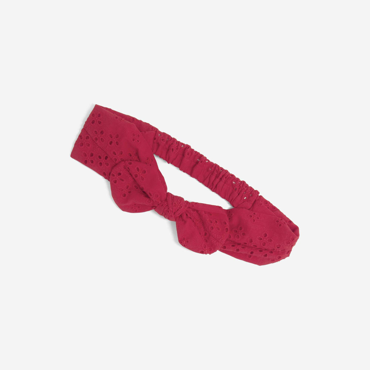 Bandeau en broderie anglaise pour les cheveux ROUGE