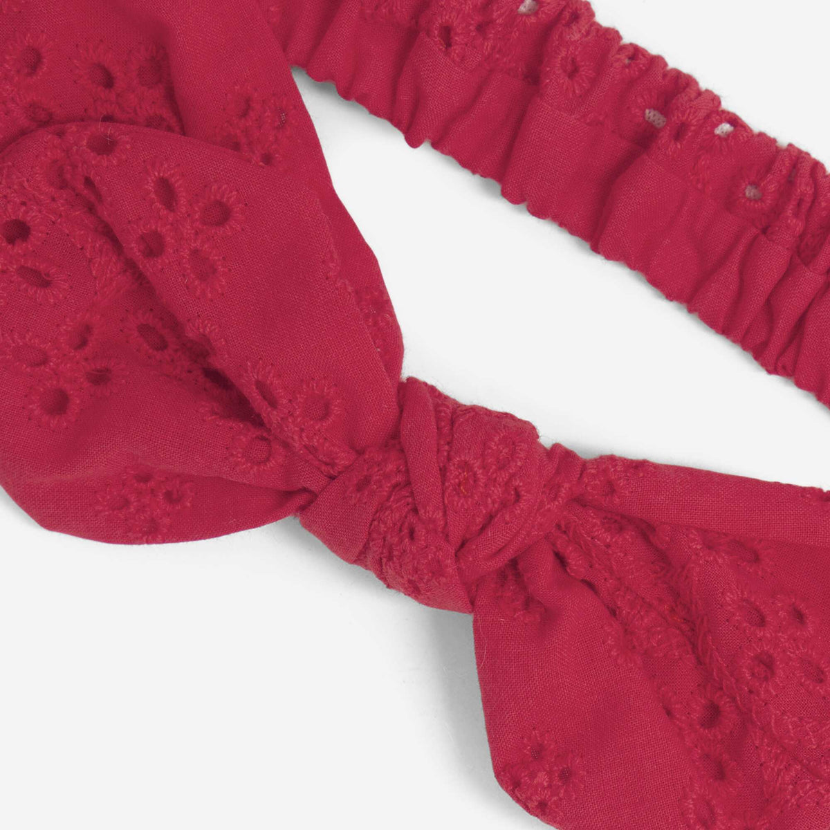 Bandeau en broderie anglaise pour les cheveux ROUGE