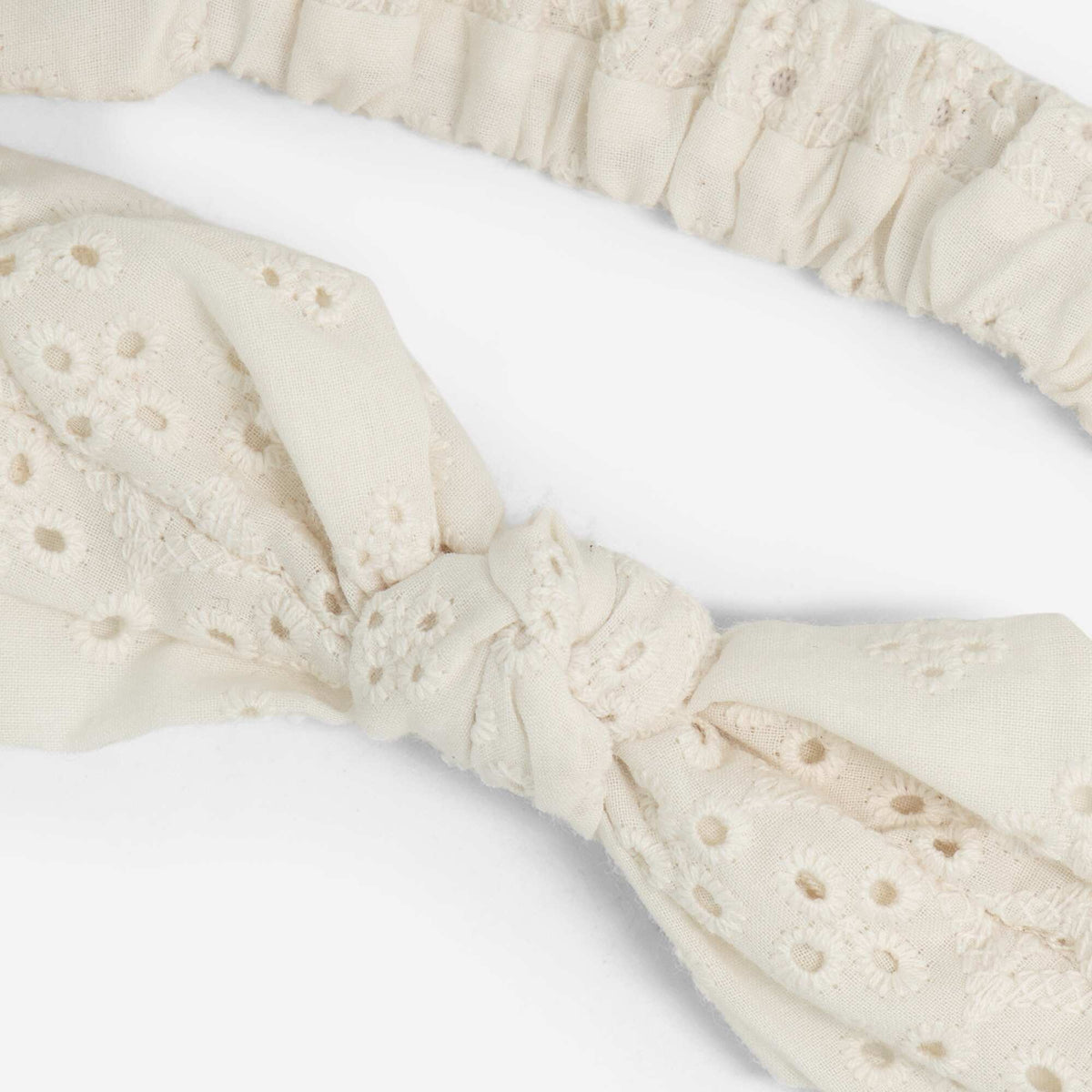 Bandeau en broderie anglaise pour les cheveux BLANC