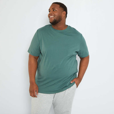 T-shirt uni en maille jersey Vert