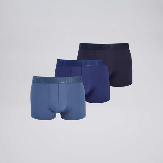 Lot de 3 boxers en microfibre Bleu