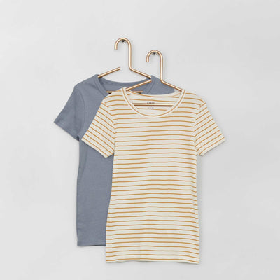 Maillots de corps en jersey gris/rayé
