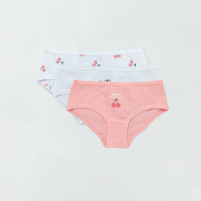 Lot de 3 shorties Rose/blanc