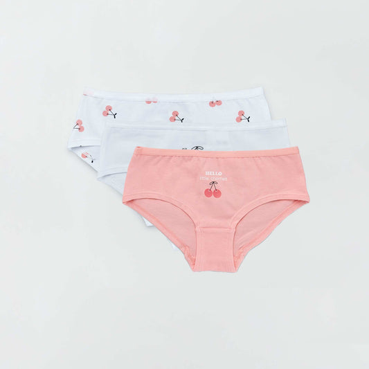 Lot de 3 shorties Rose/blanc