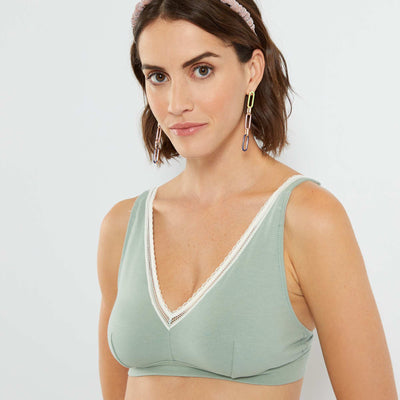 Soutien-gorge triangle vert gris
