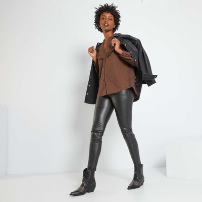Pantalon skinny synthétique noir