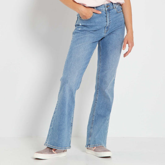 Jean flare/bootcut effet destroy Double stone