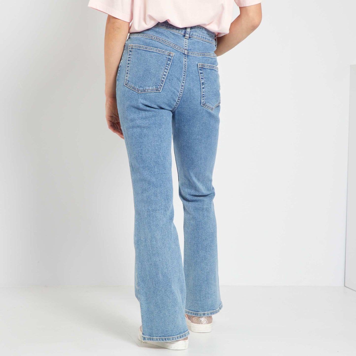 Jean flare/bootcut effet destroy Double stone