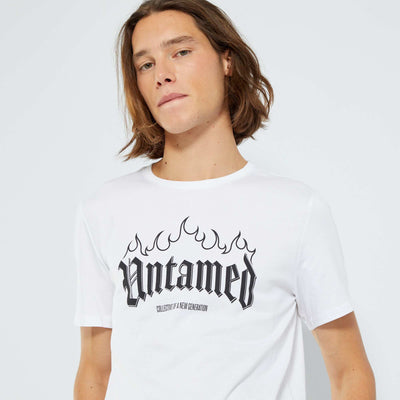T-shirt en maille jersey avec imprimé Blanc