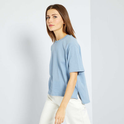 T-shirt manches longues bleu denim