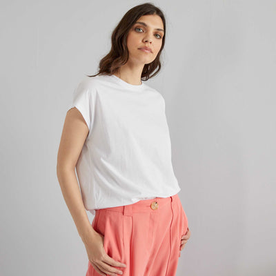 T-shirt en jersey uni blanc