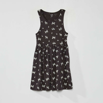 Robe sans manches à motifs Gris foncé 'animaux'