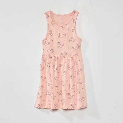 Robe sans manches à motifs Rose 'licorne'