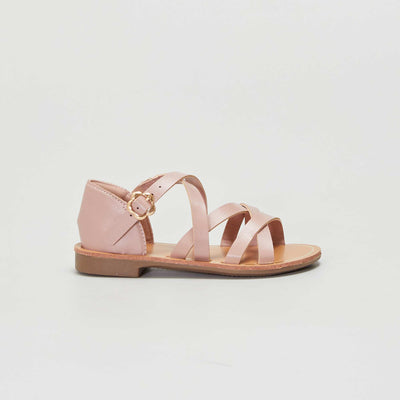 Sandales à brides irisées Rose