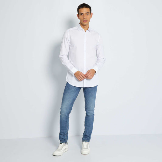 Chemise slim unie blanc