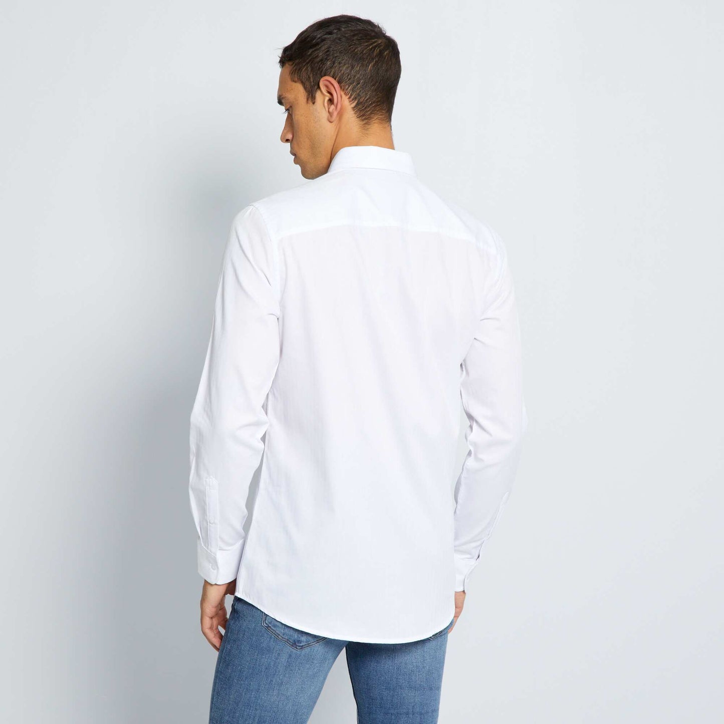 Chemise slim unie blanc