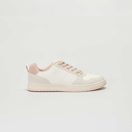 Baskets basses tricolore Beige/rose