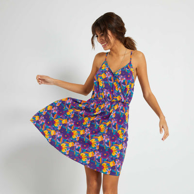Robe fluide à motif Violet