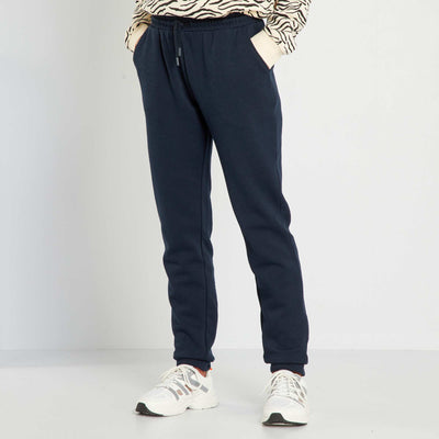 Jogging uni en molleton Bleu marien