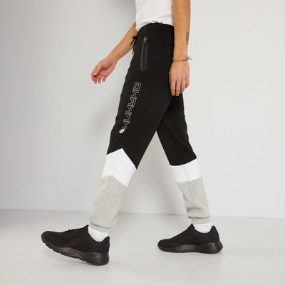 Pantalon de jogging color-block en néoprène Noir