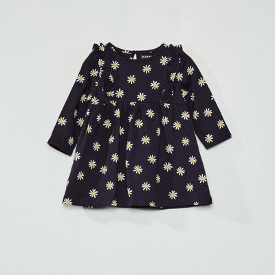 Robe évasée imprimé fleuri Bleu