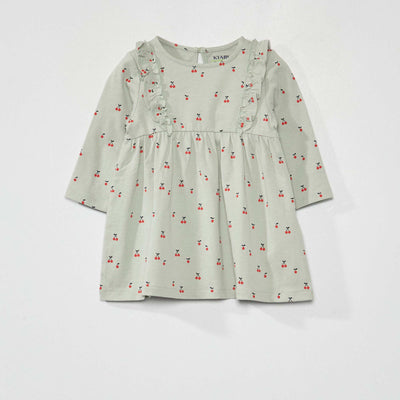 Robe évasée imprimé fleuri Vert