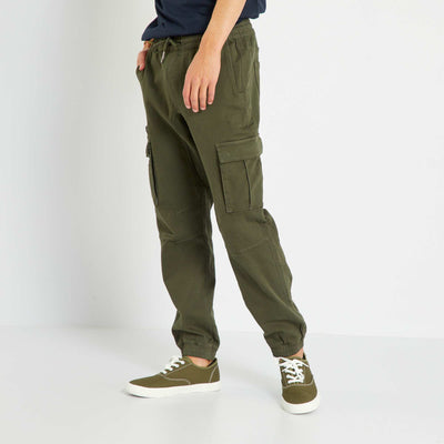 Pantalon jogger fit denim Kaki