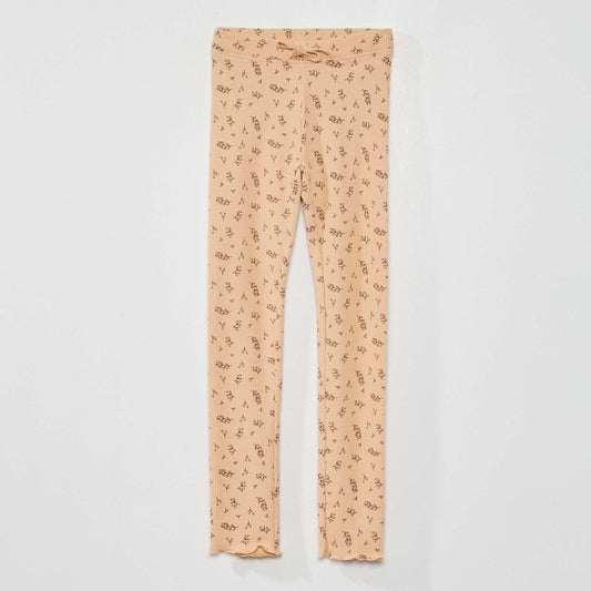 Legging en nid d'abeille avec imprimé Beige