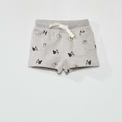 Short en coton Gris