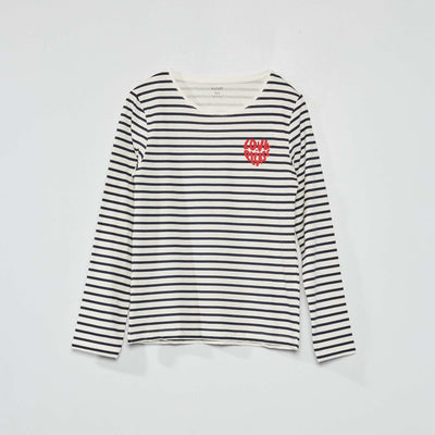 T-shirt en jersey avec imprimé Rayure noir