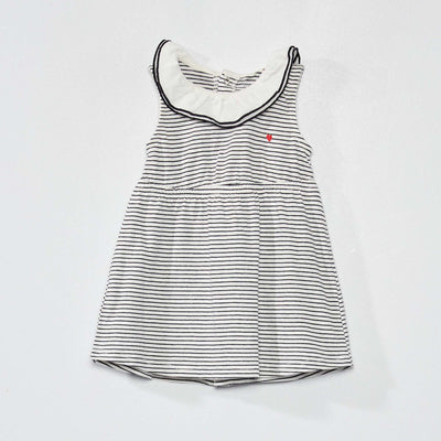 Robe rayée en coton Blanc
