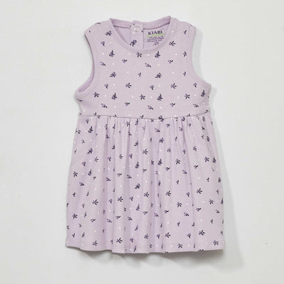 Robe en maille côtelée sans manches Lilas