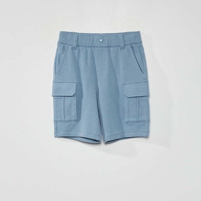Bermuda en molleton avec poches bleu denim