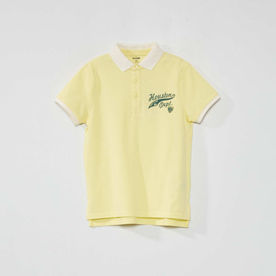 Polo en piqué de coton Jaune