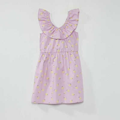 Robe imprimée col bardot Lilas
