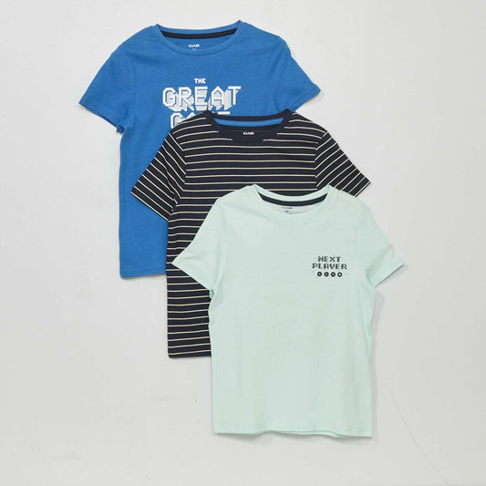 Lot de 3 t-shirts imprimés Bleu