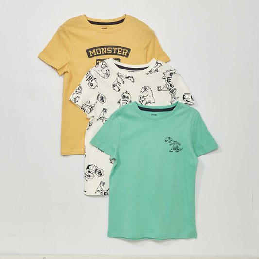 Lot de 3 t-shirts imprimés Jaune