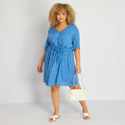 Robe courte à petit pois Bleu