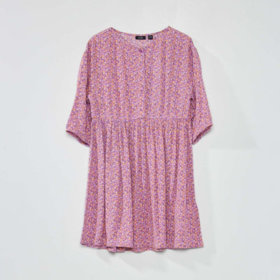 Robe fluide et légère avec motifs floral Violet