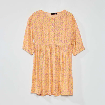 Robe fluide et légère avec motifs floral Orange