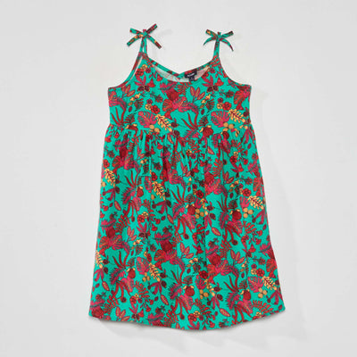 Robe fluide avec imprimé Vert