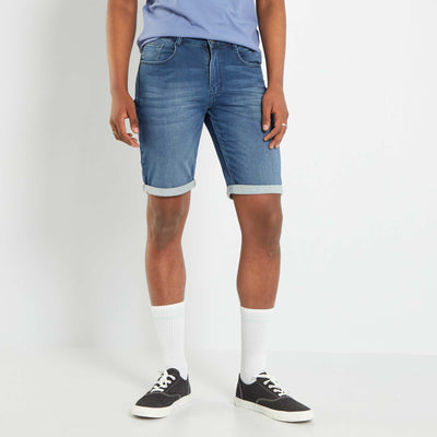 Bermuda en jean à taille standard Stone
