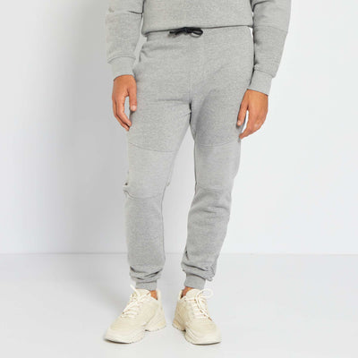 Pantalon de jogging empiècements genoux Gris
