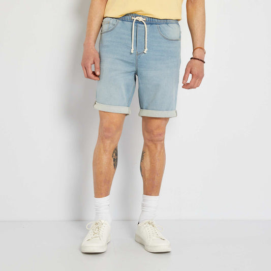 Bermuda en jean à taille élastiquée Triple stone