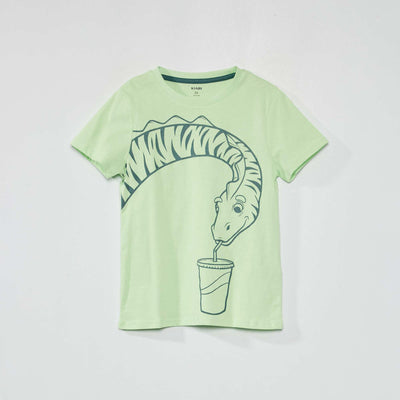 T-shirt en jersey avec imprimé Vert
