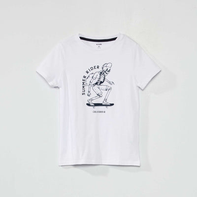 T-shirt en jersey avec imprimé Blanc
